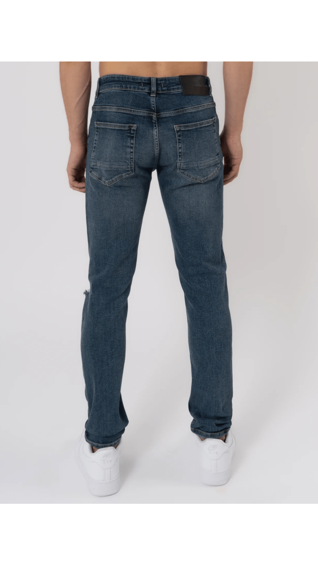 K23 - SLIM FIT JEANS WASHED RIPPED MID BLUE - Sarman Fashion - Wholesale Clothing Fashion Brand for Men from Canada
