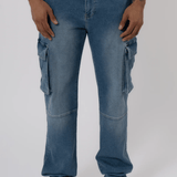 K8 - CARGO JEANS WASHED - LIGHT BLUE - Sarman Fashion - Wholesale Clothing Fashion Brand for Men from Canada