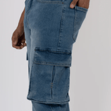 K8 - CARGO JEANS WASHED - LIGHT BLUE - Sarman Fashion - Wholesale Clothing Fashion Brand for Men from Canada