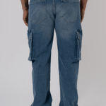 K8 - CARGO JEANS WASHED - LIGHT BLUE - Sarman Fashion - Wholesale Clothing Fashion Brand for Men from Canada