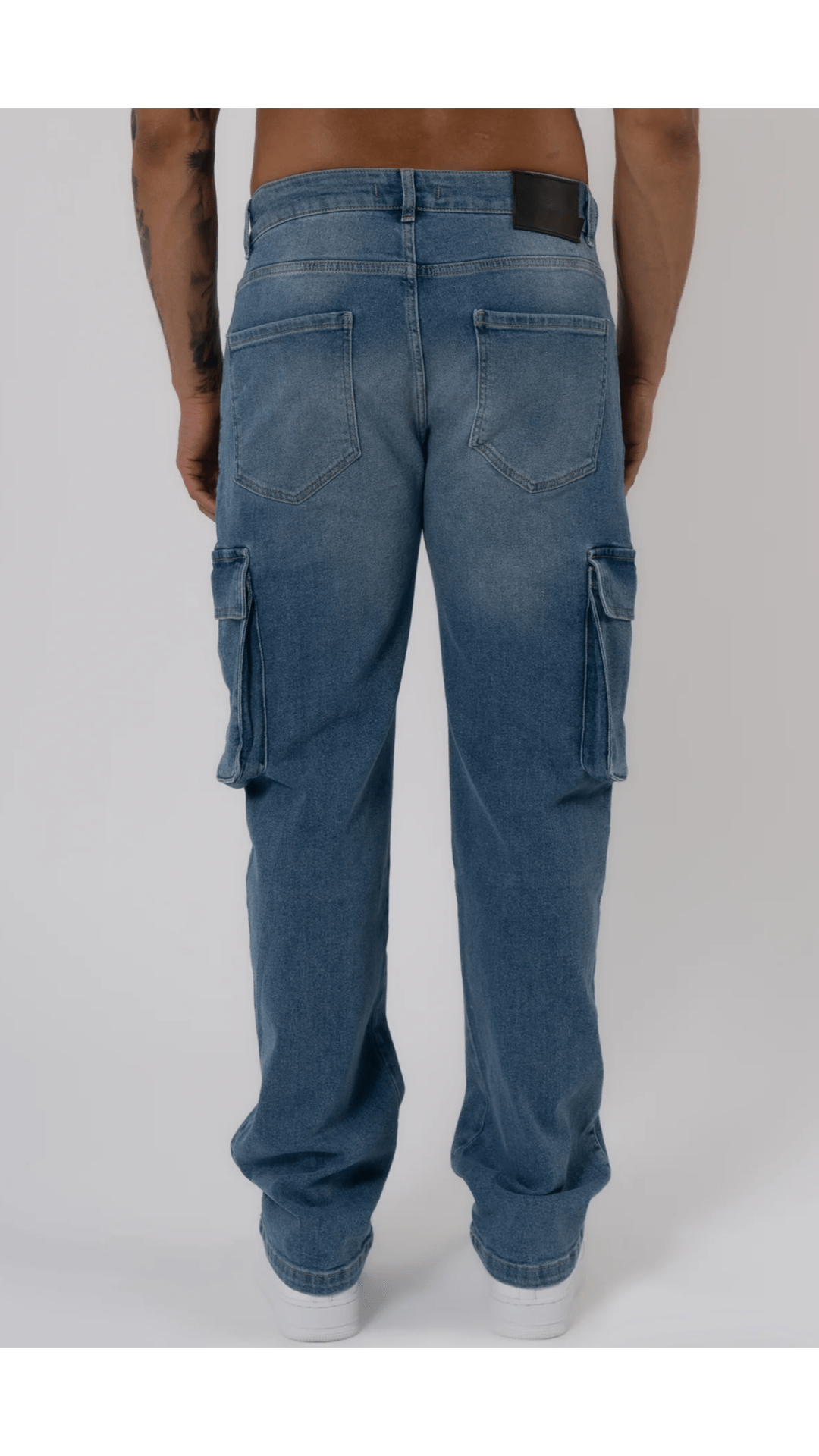 K8 - CARGO JEANS WASHED - LIGHT BLUE - Sarman Fashion - Wholesale Clothing Fashion Brand for Men from Canada