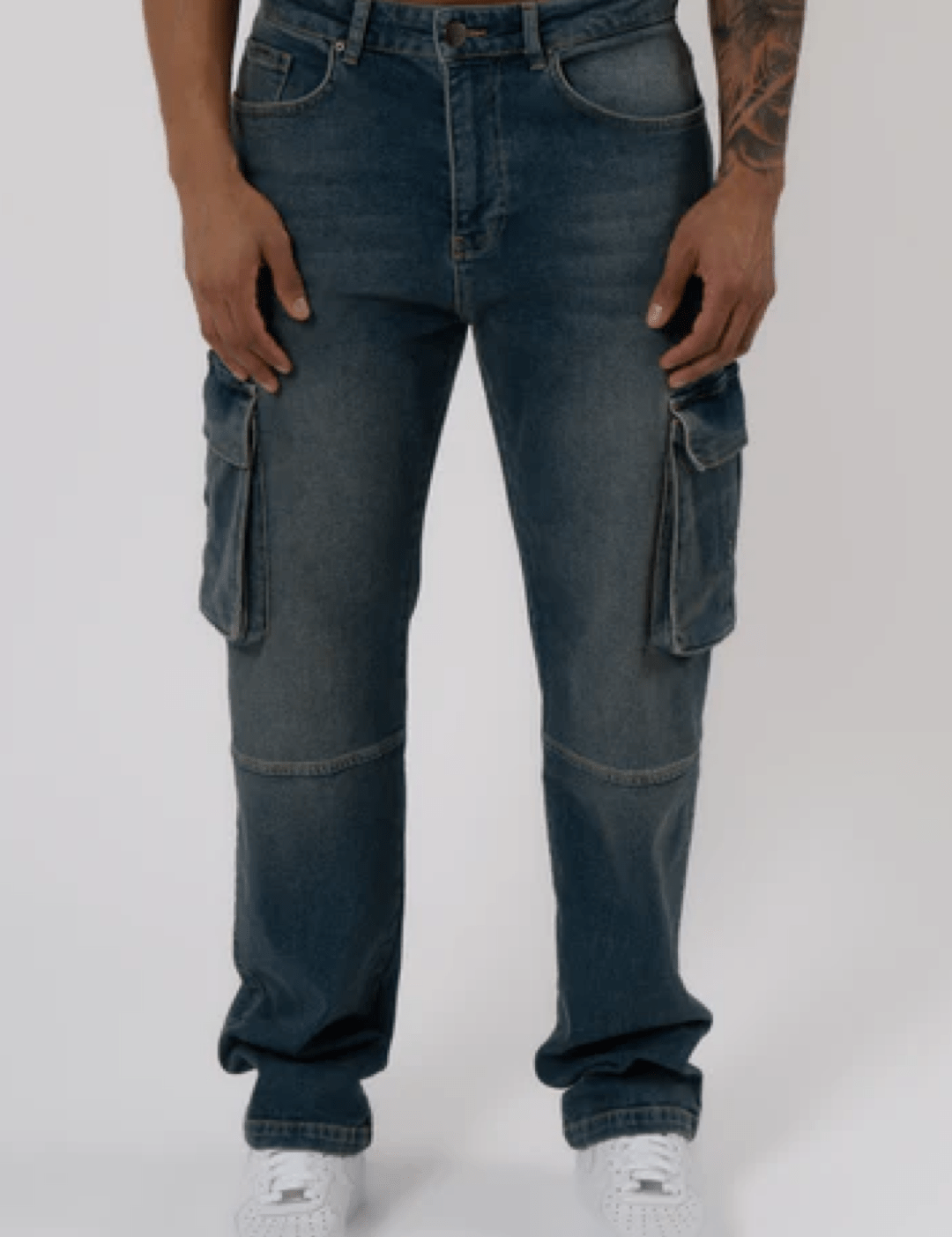 K9 - CARGO JEANS WASHED - STONE BLUE - Sarman Fashion - Wholesale Clothing Fashion Brand for Men from Canada