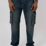 K9 - CARGO JEANS WASHED - STONE BLUE - Sarman Fashion - Wholesale Clothing Fashion Brand for Men from Canada
