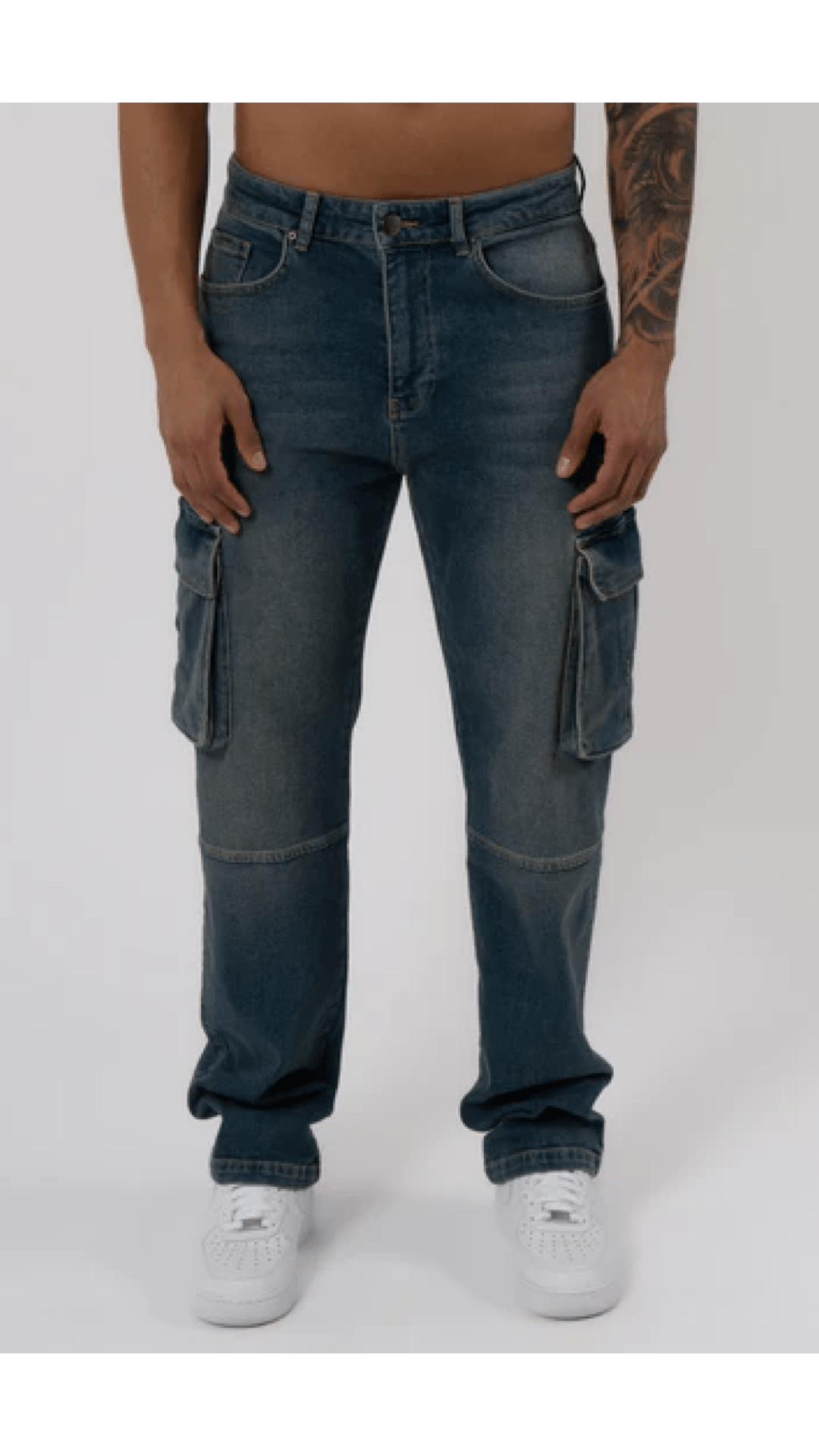 K9 - CARGO JEANS WASHED - STONE BLUE - Sarman Fashion - Wholesale Clothing Fashion Brand for Men from Canada
