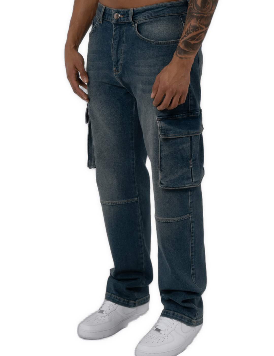 K9 - CARGO JEANS WASHED - STONE BLUE - Sarman Fashion - Wholesale Clothing Fashion Brand for Men from Canada