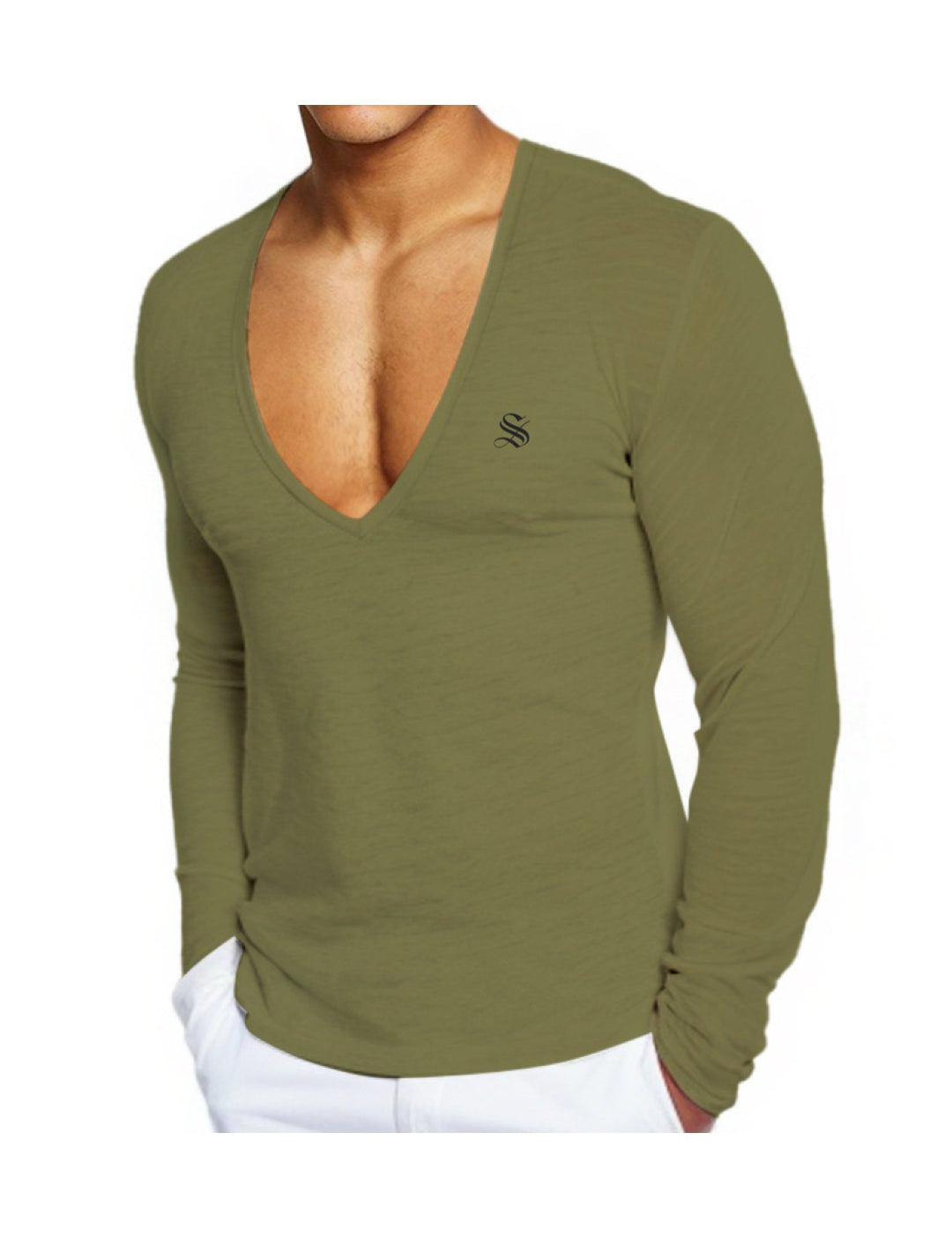 Kabala 3 - V - Neck Long Sleeve Shirt for Men - Sarman Fashion - Wholesale Clothing Fashion Brand for Men from Canada