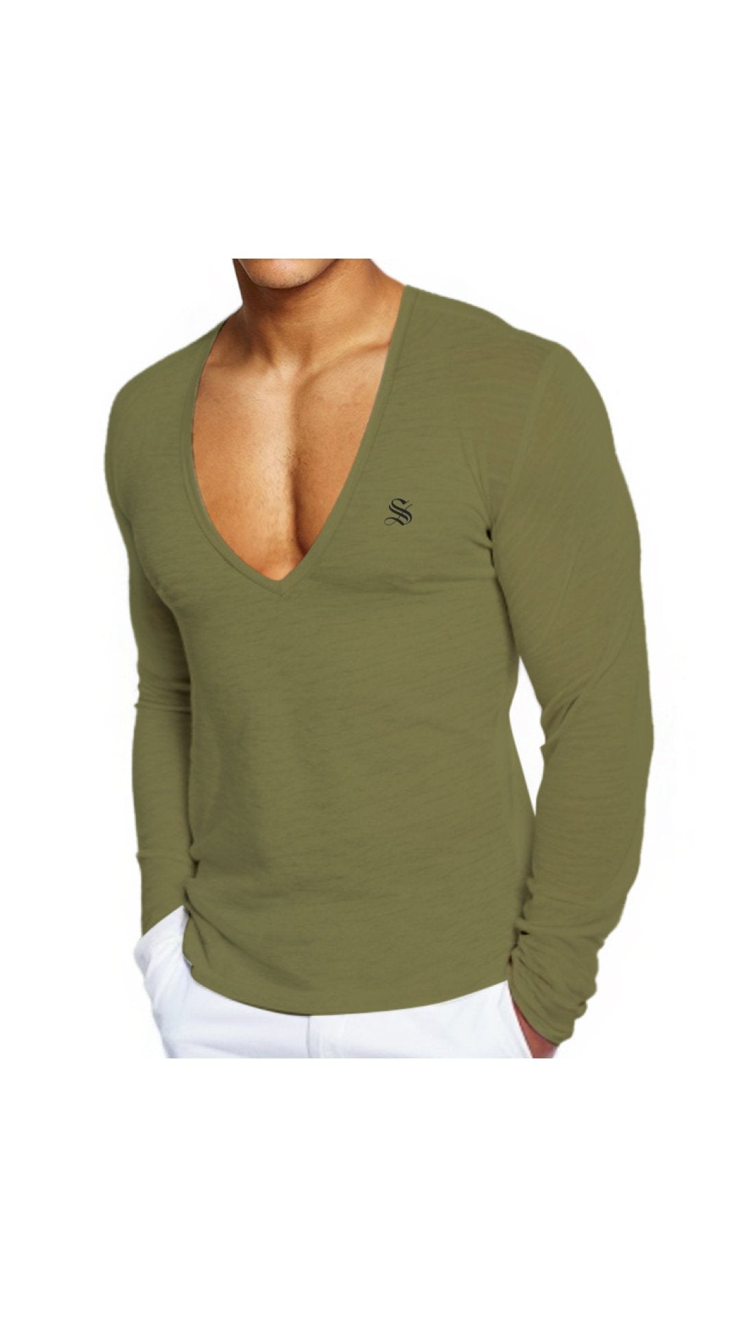 Kabala 3 - V - Neck Long Sleeve Shirt for Men - Sarman Fashion - Wholesale Clothing Fashion Brand for Men from Canada