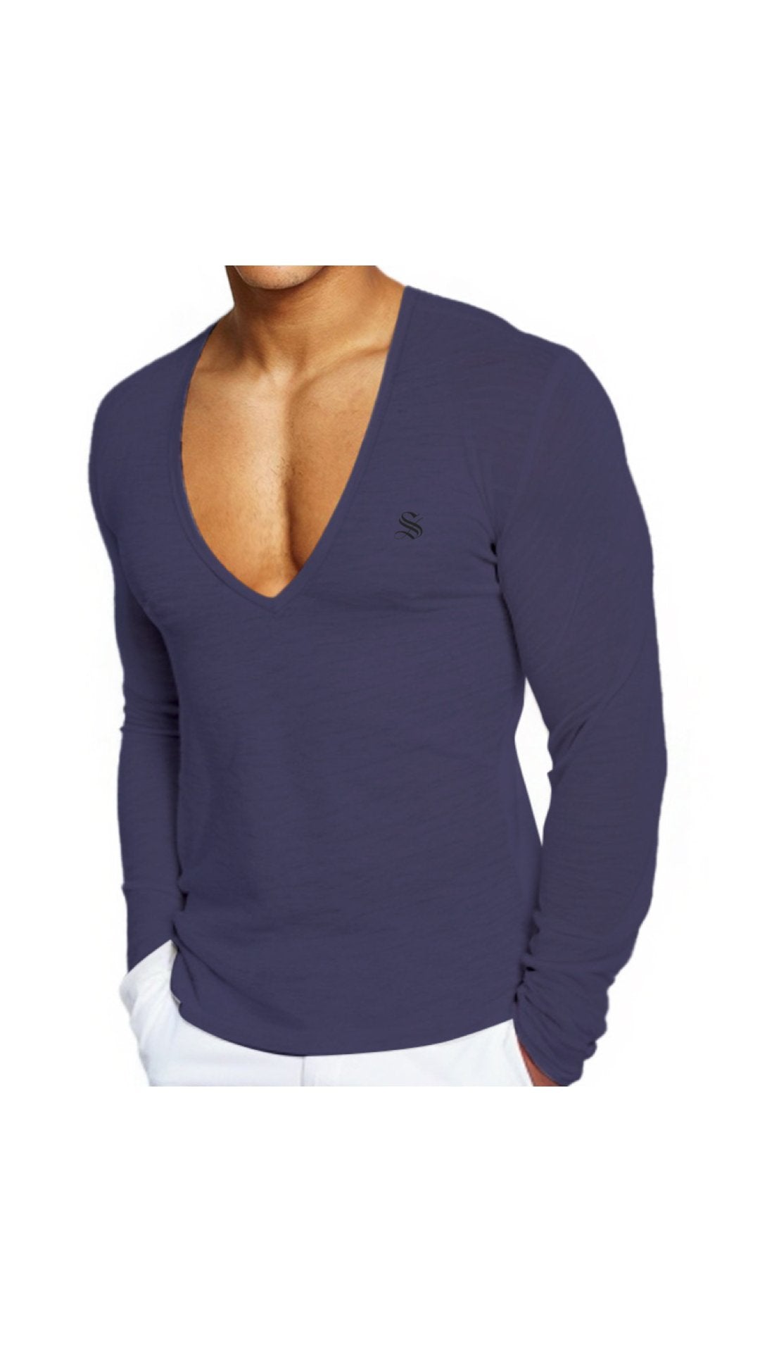 Kabala 3 - V - Neck Long Sleeve Shirt for Men - Sarman Fashion - Wholesale Clothing Fashion Brand for Men from Canada