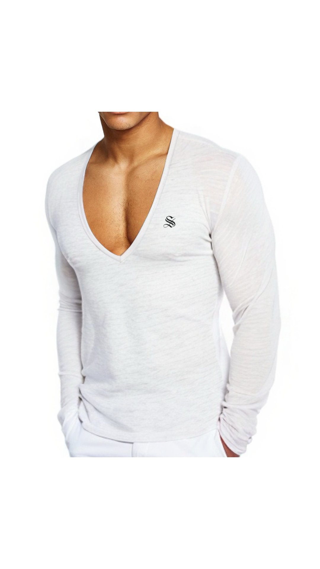 Kabala 3 - V - Neck Long Sleeve Shirt for Men - Sarman Fashion - Wholesale Clothing Fashion Brand for Men from Canada
