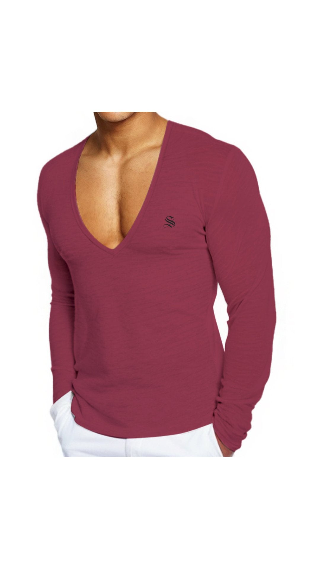 Kabala 3 - V - Neck Long Sleeve Shirt for Men - Sarman Fashion - Wholesale Clothing Fashion Brand for Men from Canada