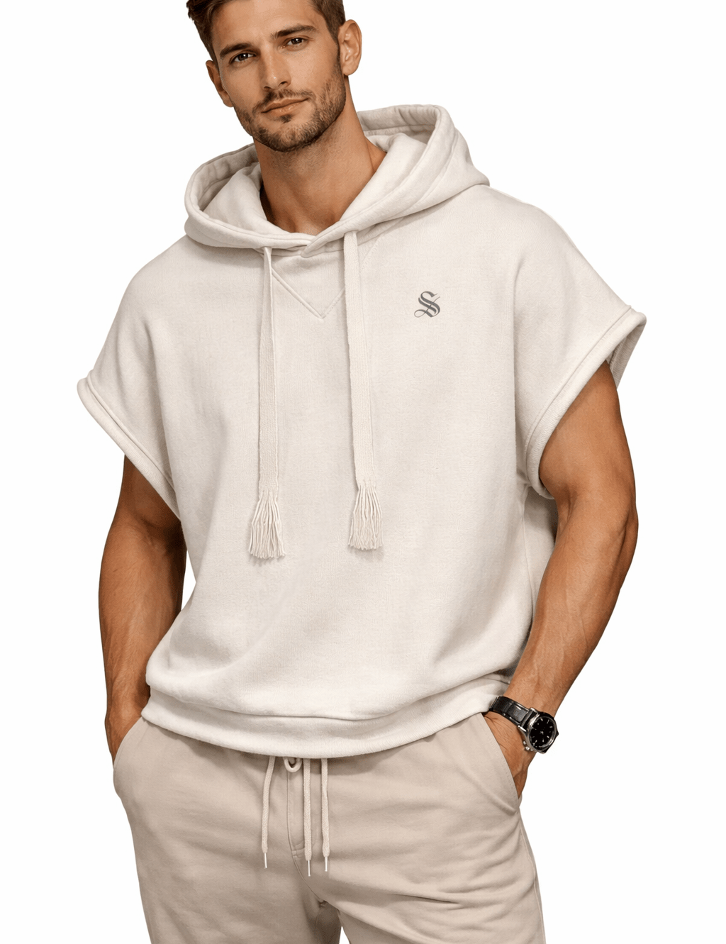 Kajar 2 - Tank Top hooded for Men - Sarman Fashion - Wholesale Clothing Fashion Brand for Men from Canada