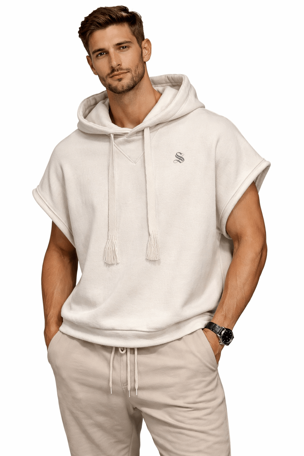 Kajar 2 - Tank Top hooded for Men - Sarman Fashion - Wholesale Clothing Fashion Brand for Men from Canada