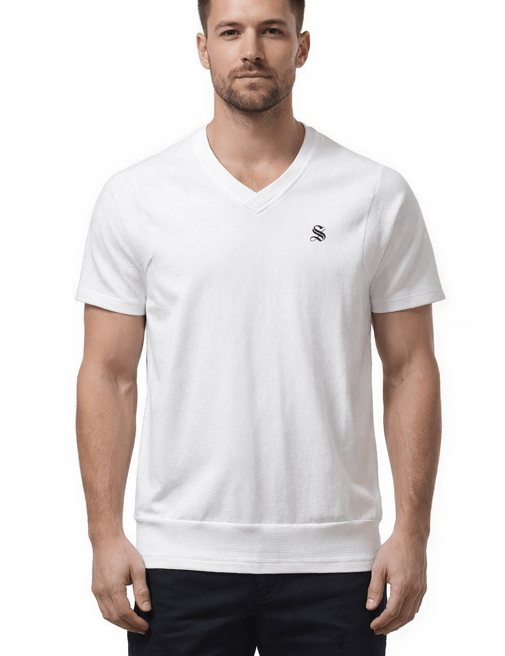 Kamila - V - Neck T-Shirt for Men - Sarman Fashion - Wholesale Clothing Fashion Brand for Men from Canada