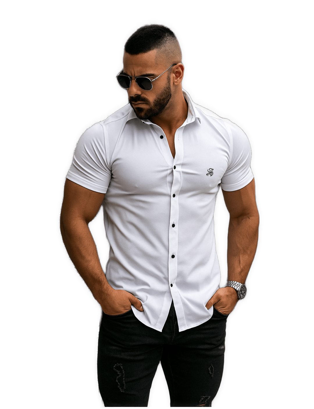 Kansas - Short Sleeves Shirt for Men - Sarman Fashion - Wholesale Clothing Fashion Brand for Men from Canada