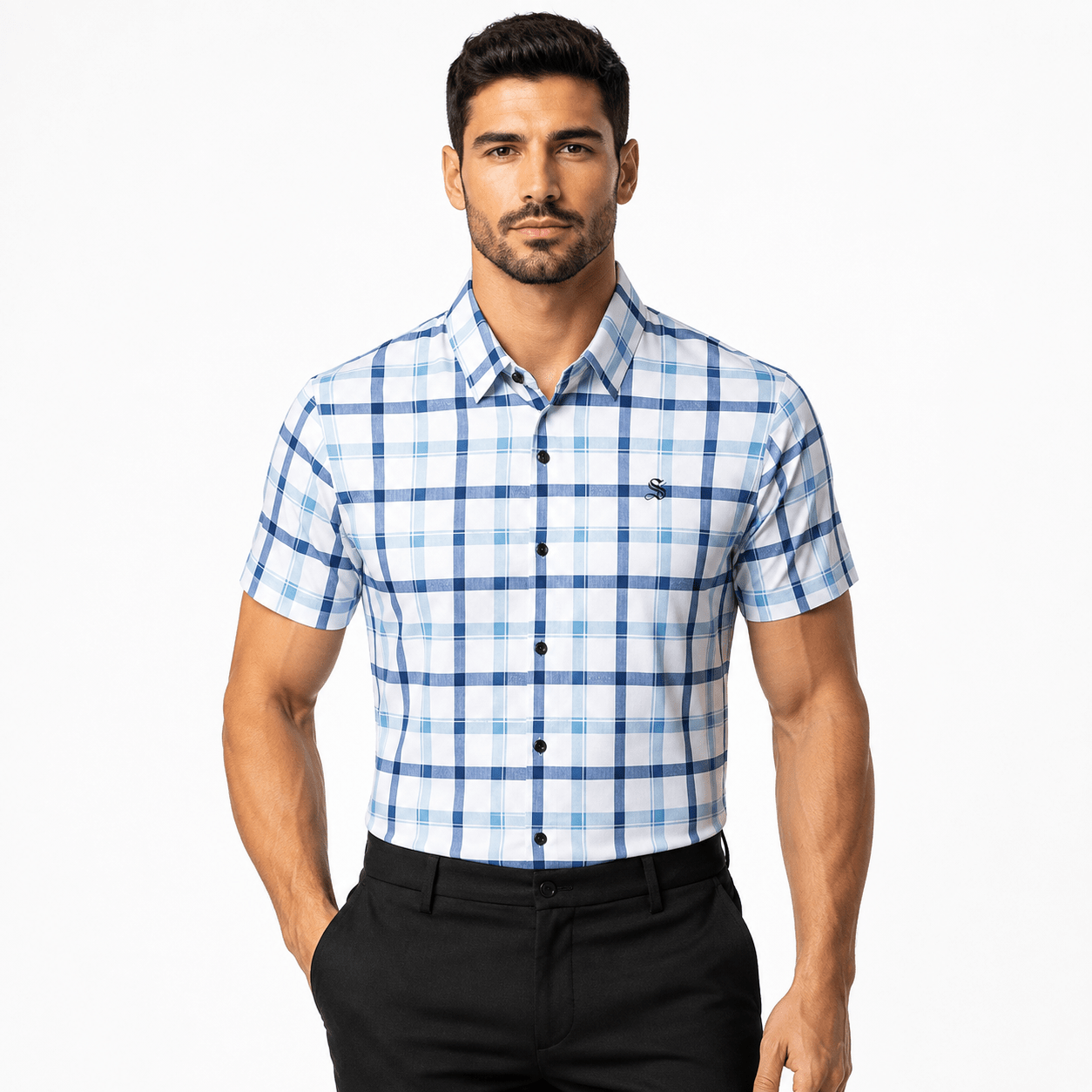Karina - Short Sleeves Shirt for Men - Sarman Fashion - Wholesale Clothing Fashion Brand for Men from Canada