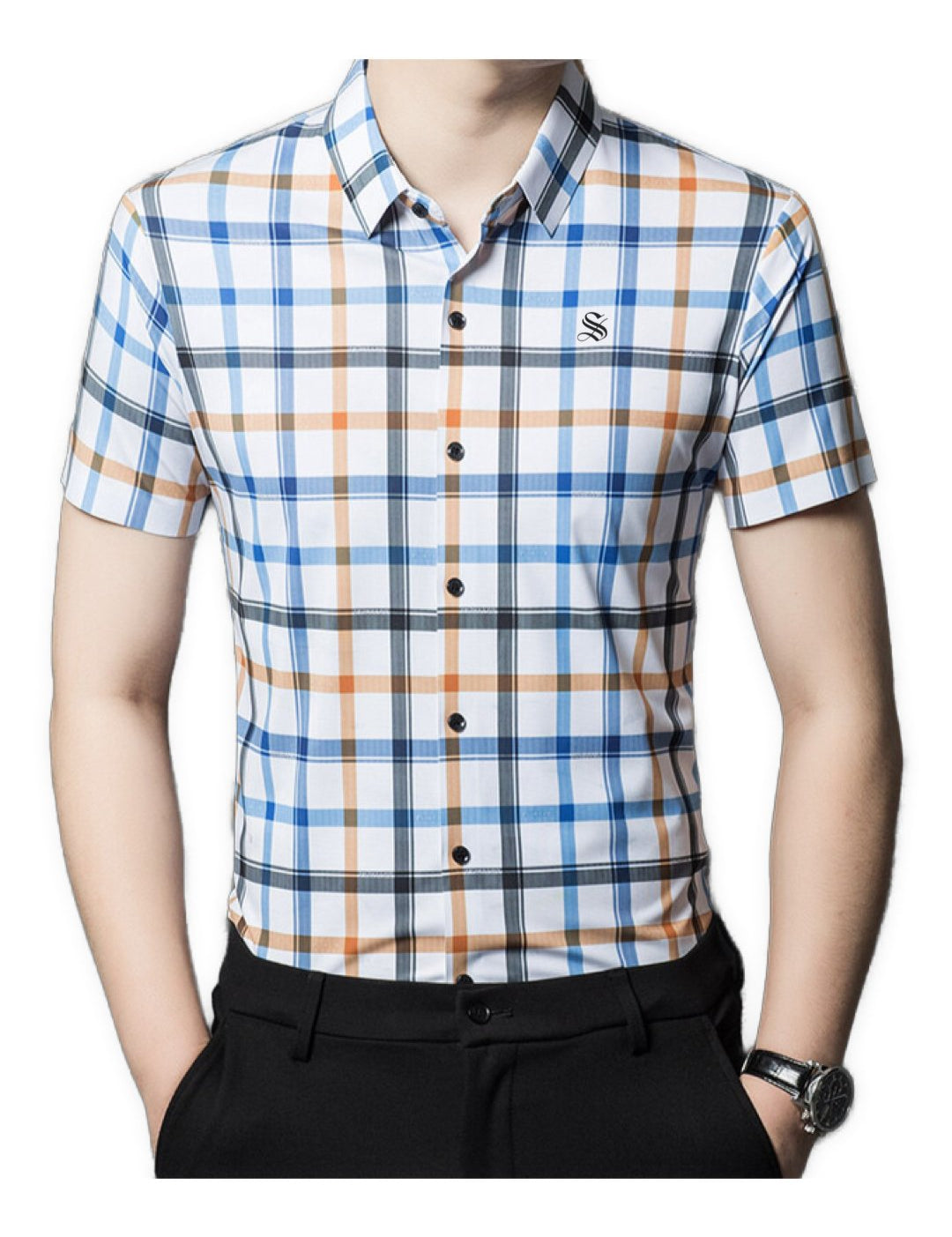 Karina - Short Sleeves Shirt for Men - Sarman Fashion - Wholesale Clothing Fashion Brand for Men from Canada