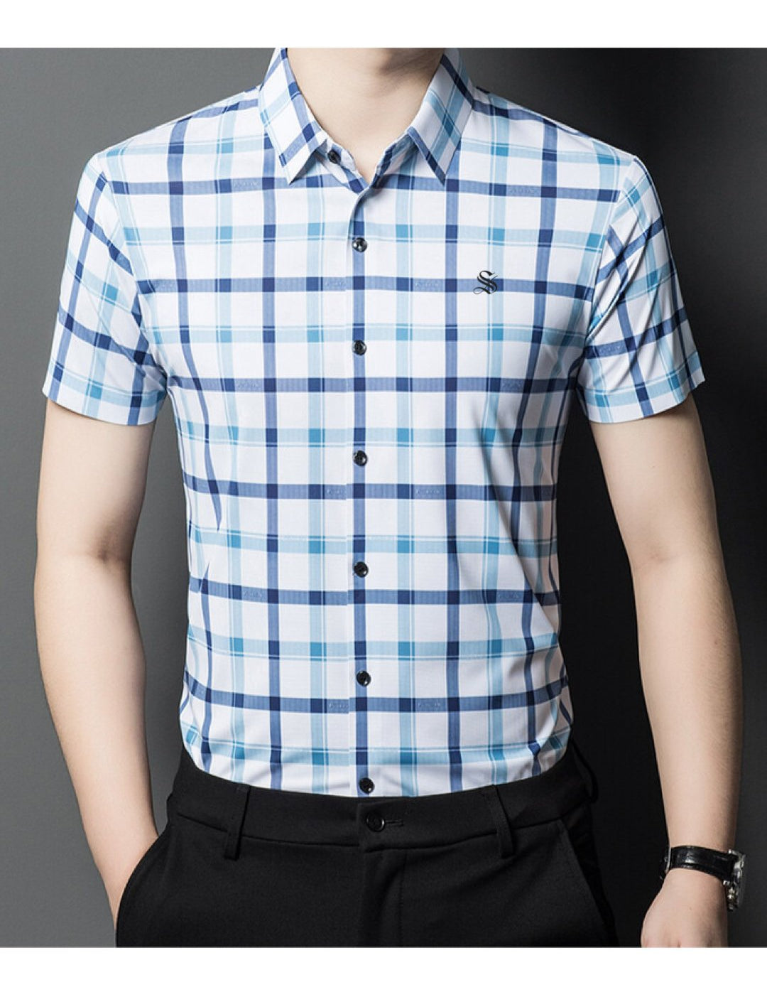 Karina - Short Sleeves Shirt for Men - Sarman Fashion - Wholesale Clothing Fashion Brand for Men from Canada