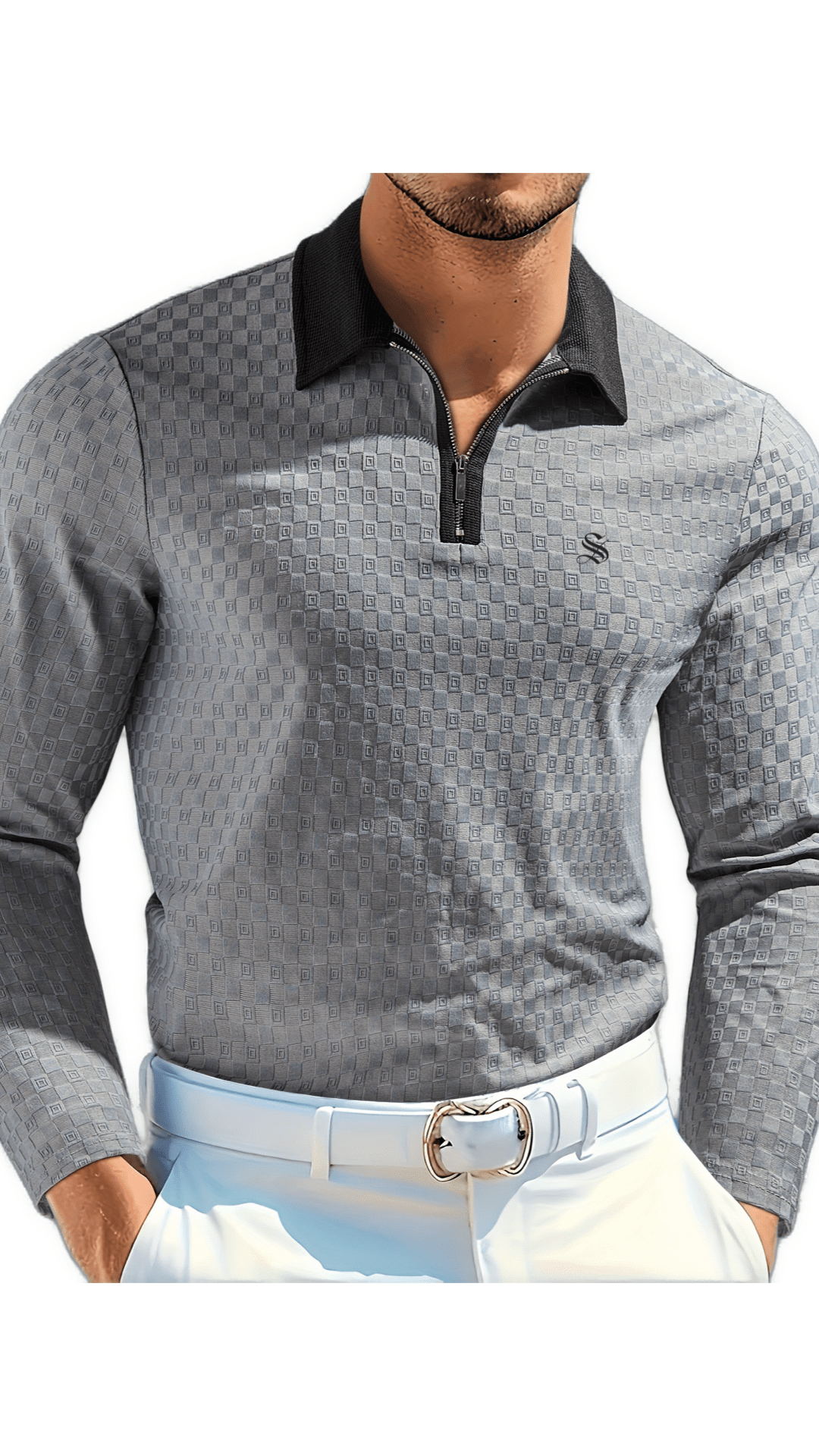 Karodika 2 - Long Sleeves Polo Shirt for Men - Sarman Fashion - Wholesale Clothing Fashion Brand for Men from Canada