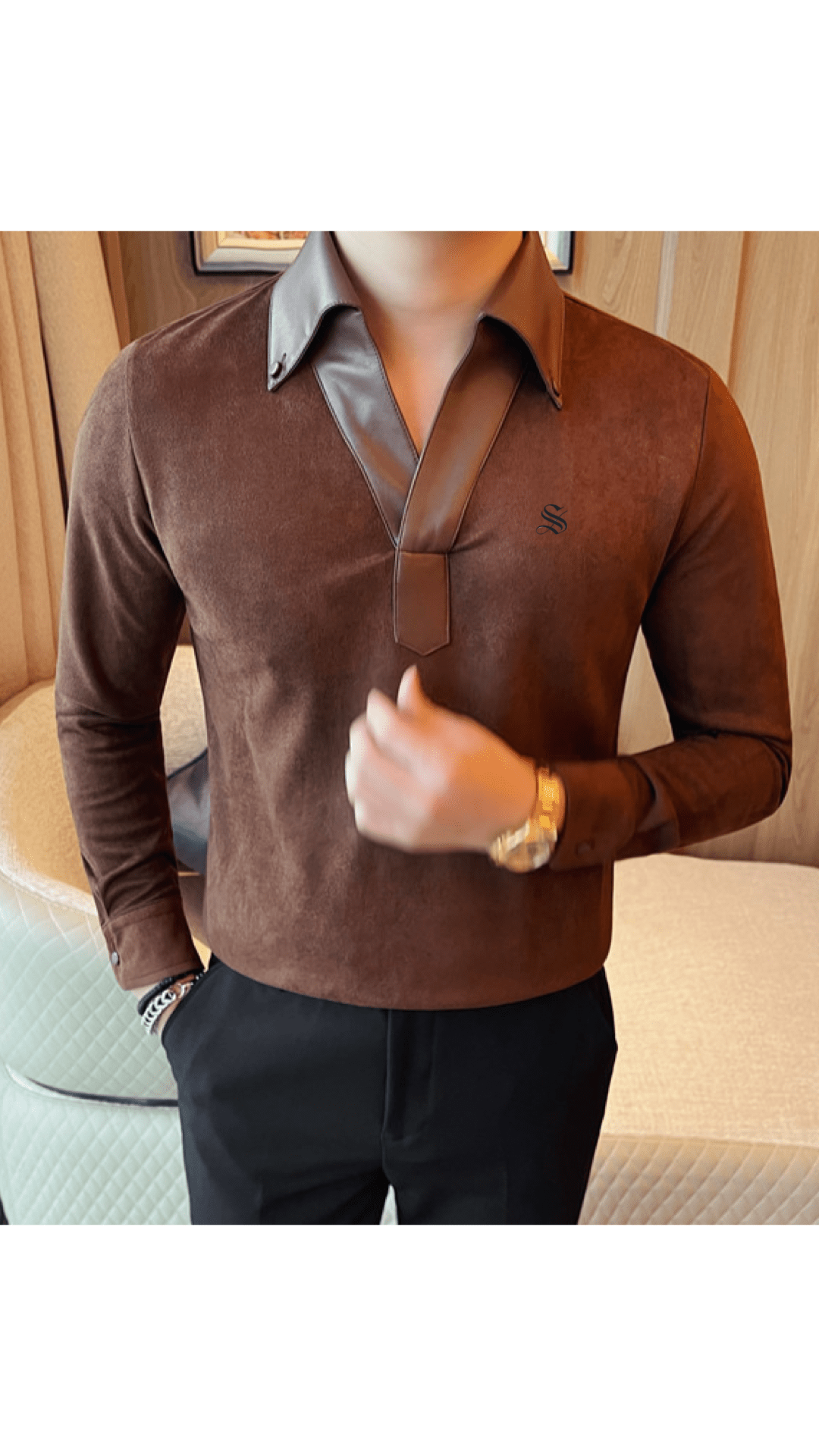 Karodika 21 - Long Sleeves Polo Shirt for Men - Sarman Fashion - Wholesale Clothing Fashion Brand for Men from Canada