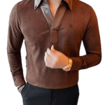 Karodika 21 - Long Sleeves Polo Shirt for Men - Sarman Fashion - Wholesale Clothing Fashion Brand for Men from Canada