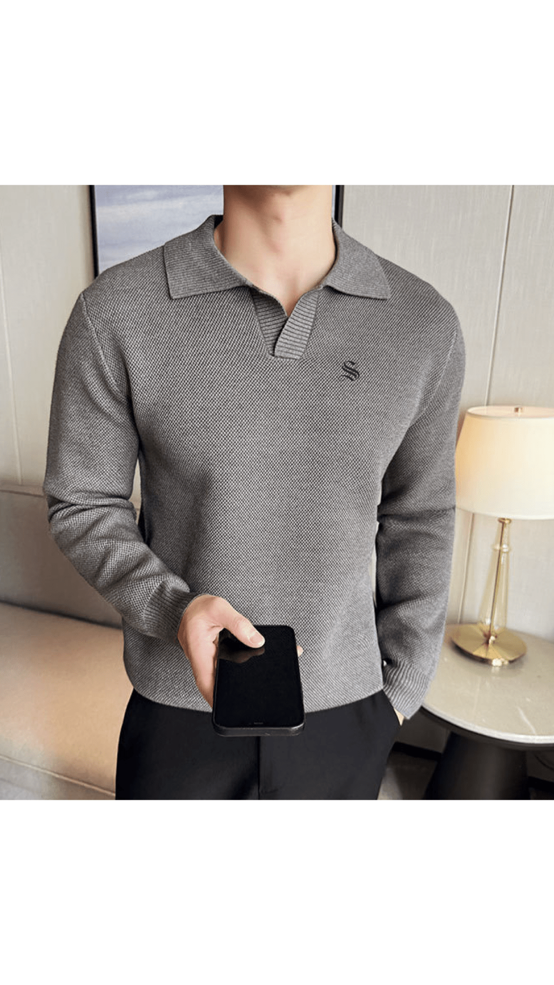 Karodika 62 - Long Sleeves Polo Shirt for Men - Sarman Fashion - Wholesale Clothing Fashion Brand for Men from Canada