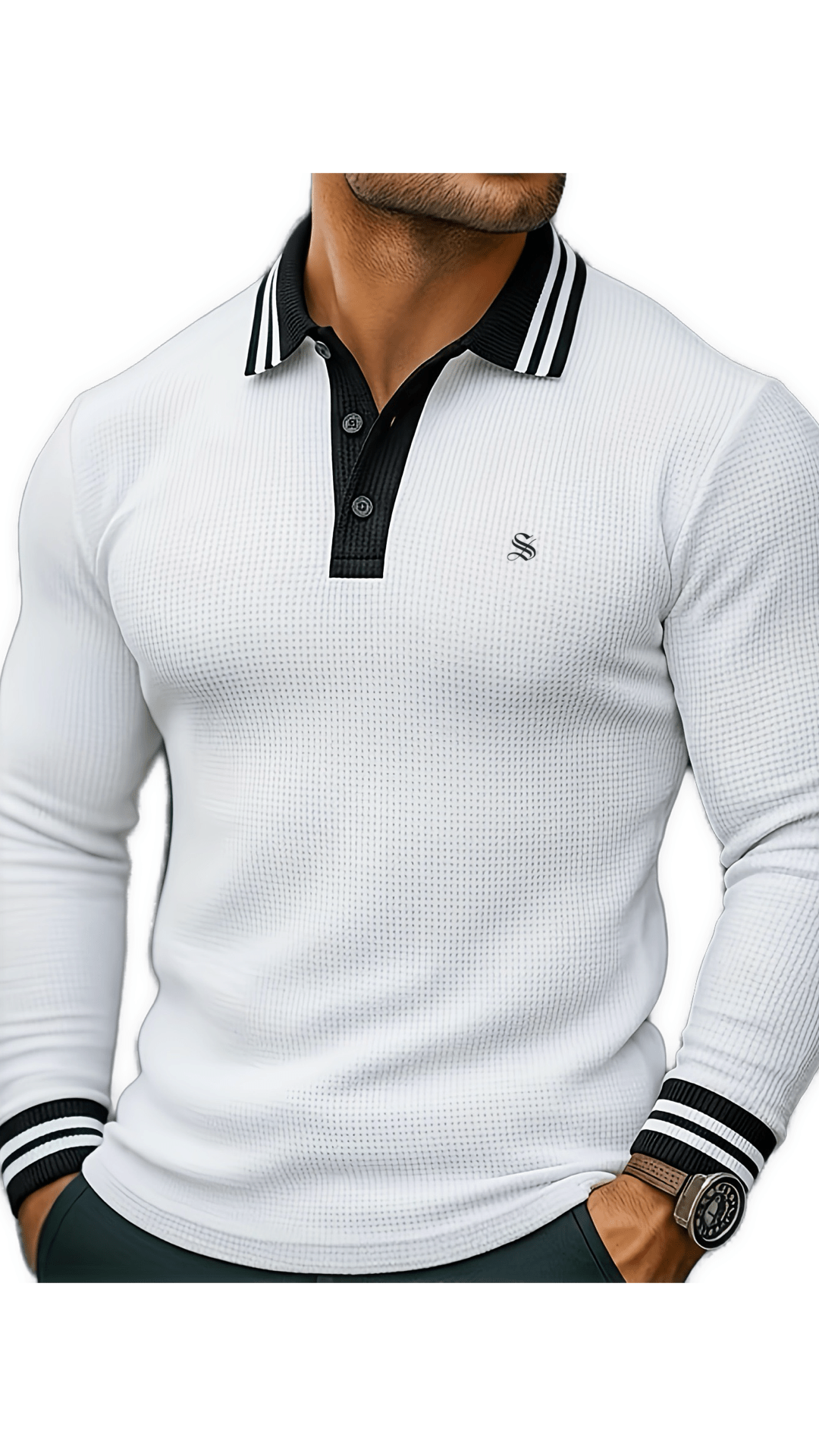 Karodika - Long Sleeves Polo Shirt for Men - Sarman Fashion - Wholesale Clothing Fashion Brand for Men from Canada
