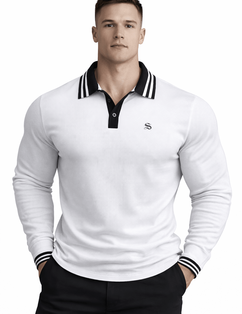 Karodika - Long Sleeves Polo Shirt for Men - Sarman Fashion - Wholesale Clothing Fashion Brand for Men from Canada