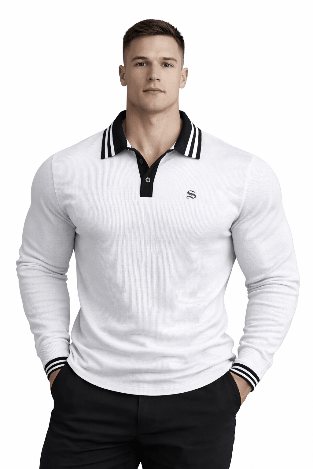 Karodika - Long Sleeves Polo Shirt for Men - Sarman Fashion - Wholesale Clothing Fashion Brand for Men from Canada