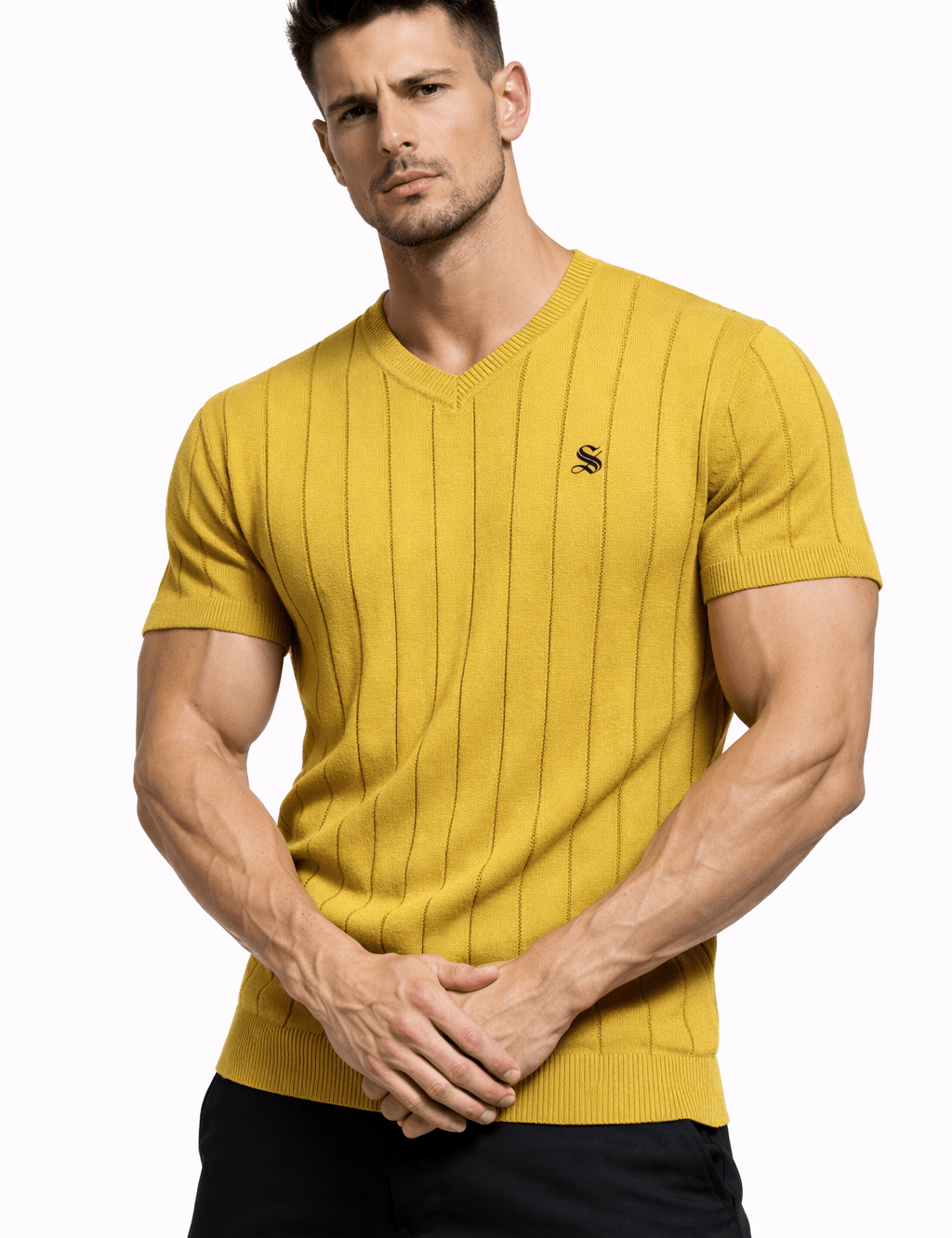 Kashmizoir 14 - V - neck T-Shirt for Men - Sarman Fashion - Wholesale Clothing Fashion Brand for Men from Canada