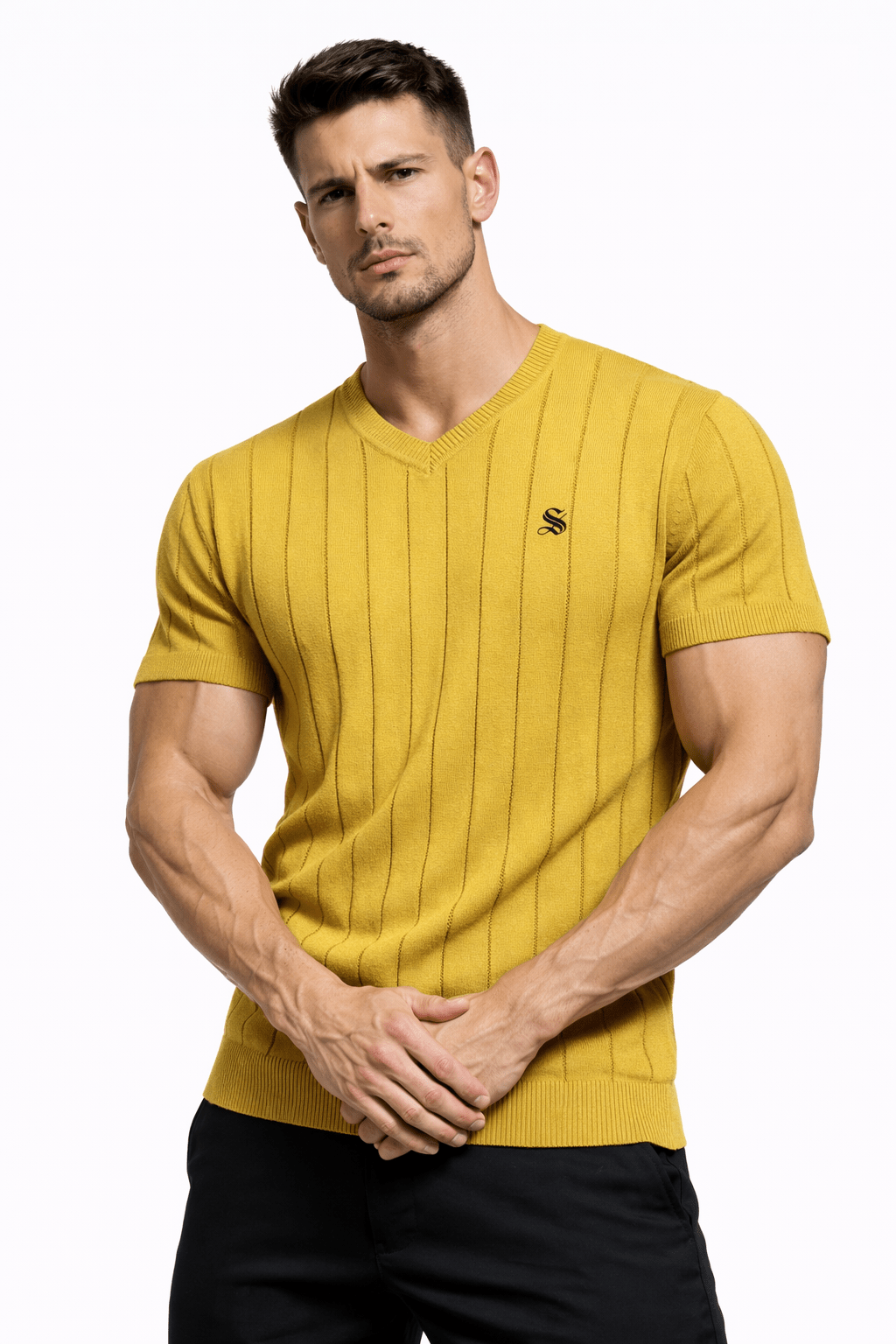 Kashmizoir 14 - V - neck T-Shirt for Men - Sarman Fashion - Wholesale Clothing Fashion Brand for Men from Canada