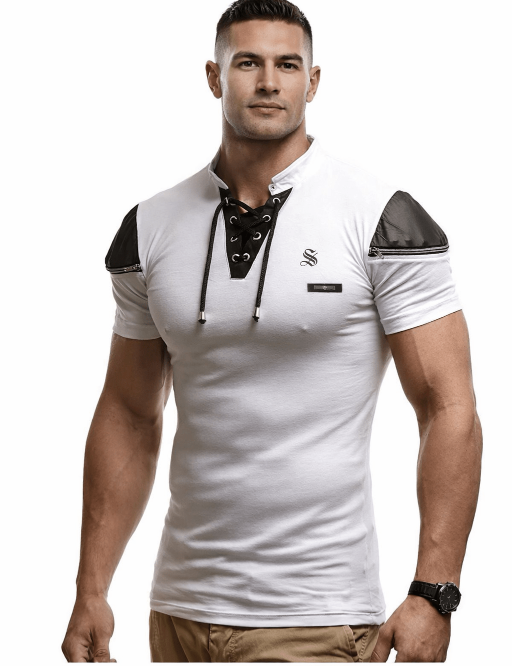 Kashmizoir 15 - V - neck T-Shirt for Men - Sarman Fashion - Wholesale Clothing Fashion Brand for Men from Canada