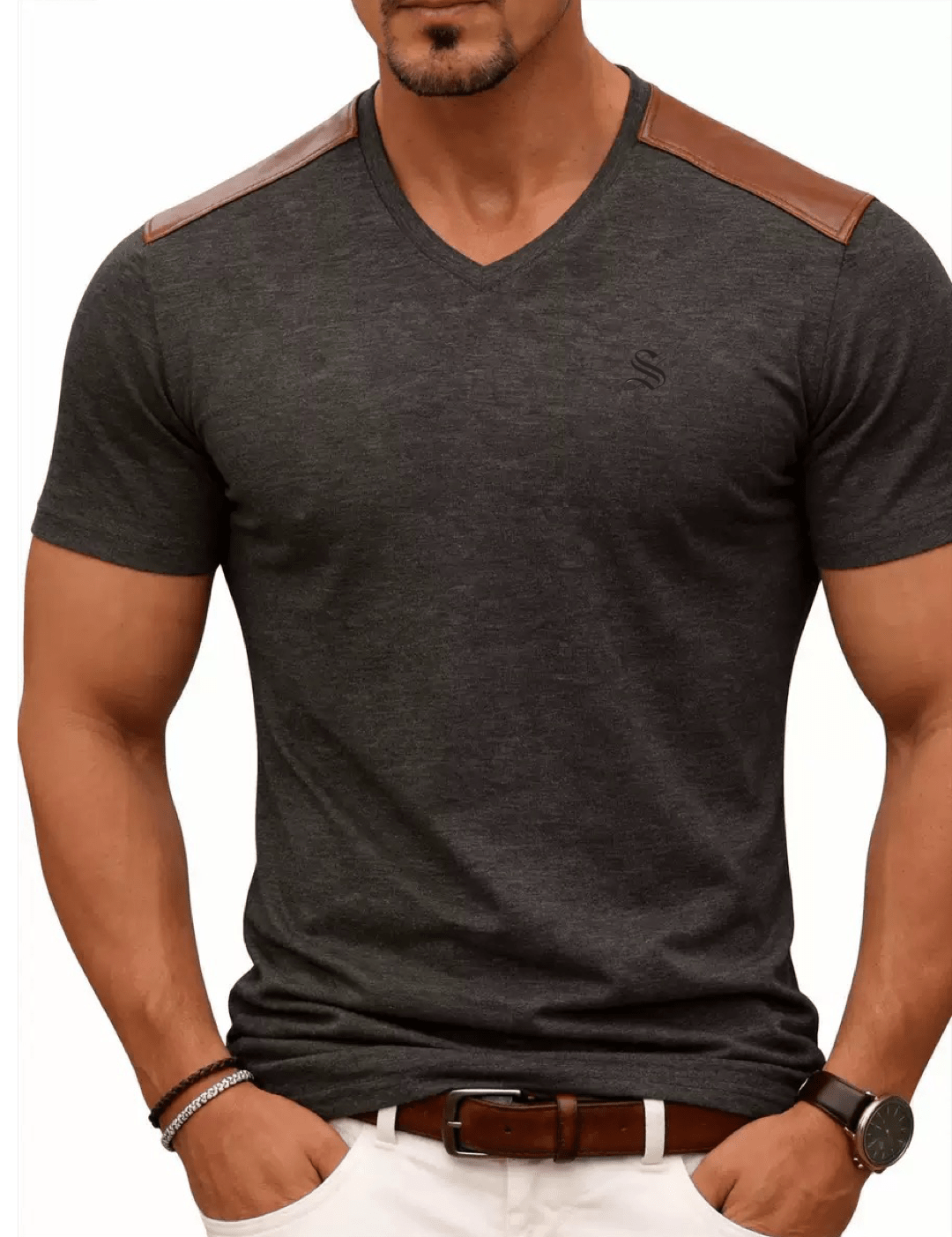Kashmizoir 17 - V - neck T-Shirt for Men - Sarman Fashion - Wholesale Clothing Fashion Brand for Men from Canada