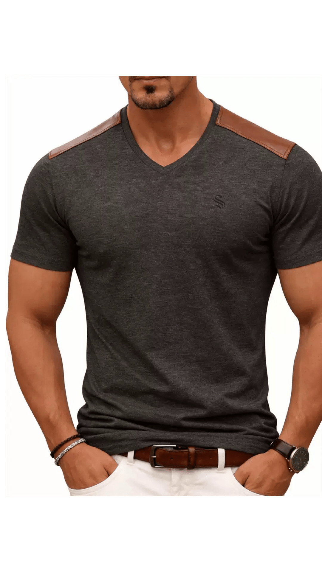 Kashmizoir 17 - V - neck T-Shirt for Men - Sarman Fashion - Wholesale Clothing Fashion Brand for Men from Canada