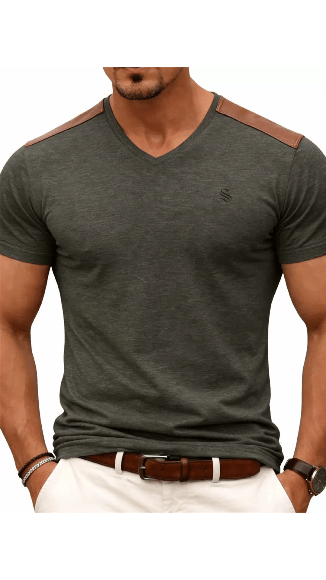 Kashmizoir 17 - V - neck T-Shirt for Men - Sarman Fashion - Wholesale Clothing Fashion Brand for Men from Canada