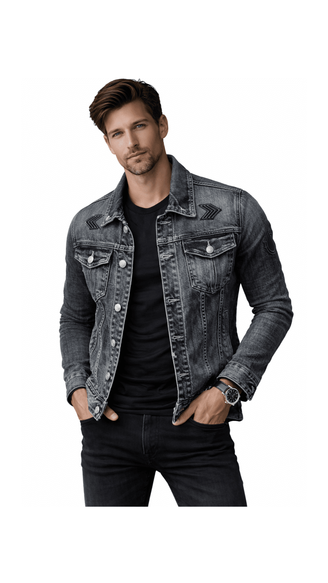 KATM 2 - Long Sleeve Jeans Jacket for Men - Sarman Fashion - Wholesale Clothing Fashion Brand for Men from Canada