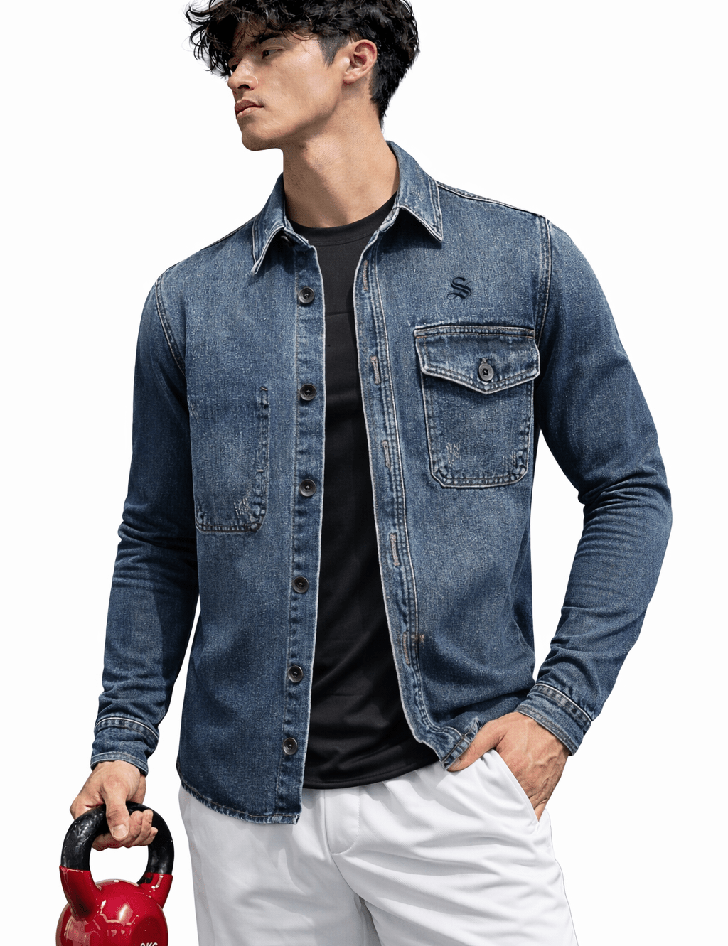 KATM 4 - Long Sleeve Jeans Jacket for Men - Sarman Fashion - Wholesale Clothing Fashion Brand for Men from Canada