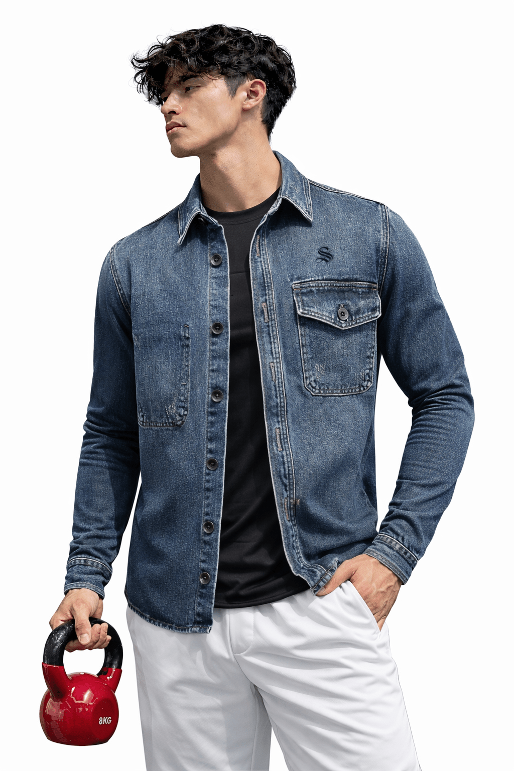 KATM 4 - Long Sleeve Jeans Jacket for Men - Sarman Fashion - Wholesale Clothing Fashion Brand for Men from Canada