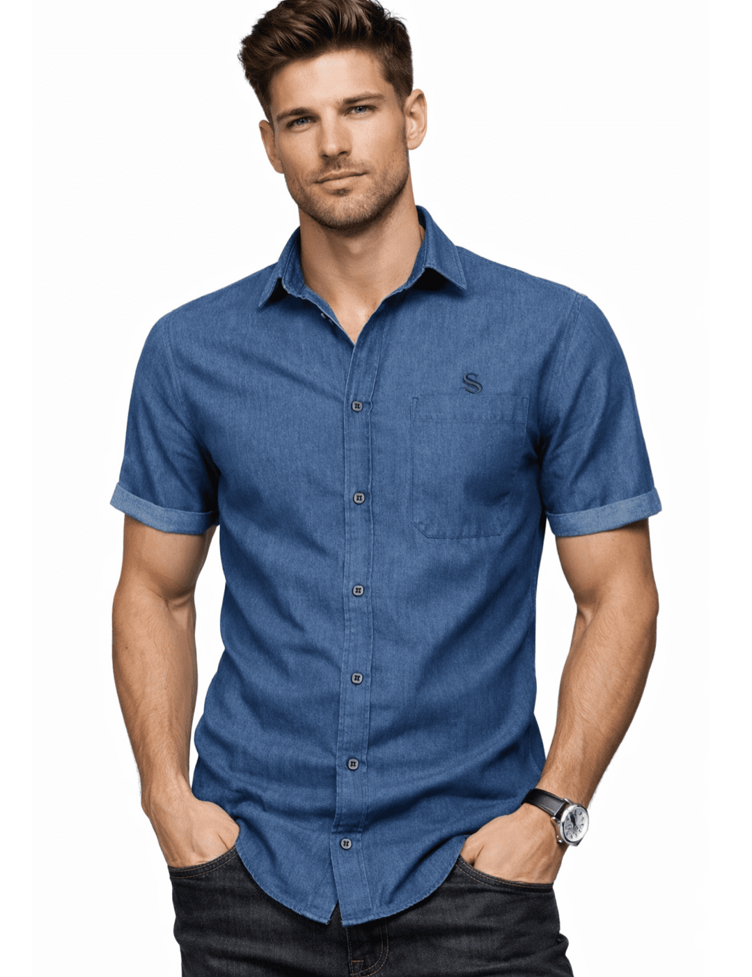 Kermes - Short Sleeves Shirt for Men - Sarman Fashion - Wholesale Clothing Fashion Brand for Men from Canada