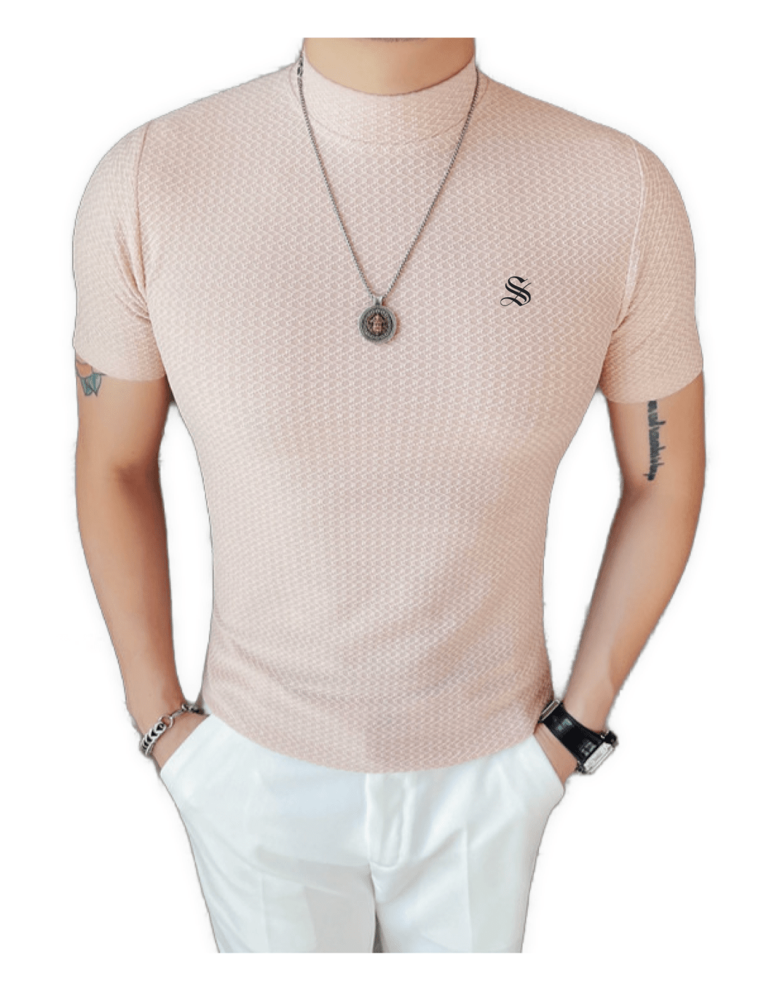 KFY - High Neck T-shirt for Men - Sarman Fashion - Wholesale Clothing Fashion Brand for Men from Canada