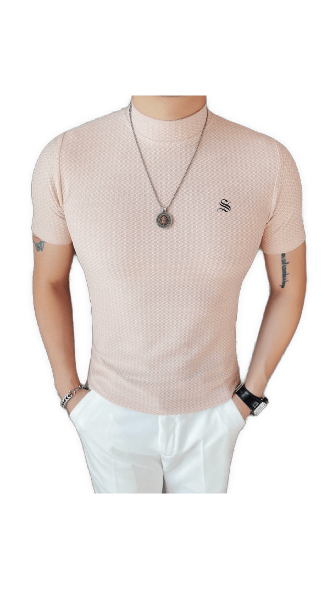 KFY - High Neck T-shirt for Men - Sarman Fashion - Wholesale Clothing Fashion Brand for Men from Canada