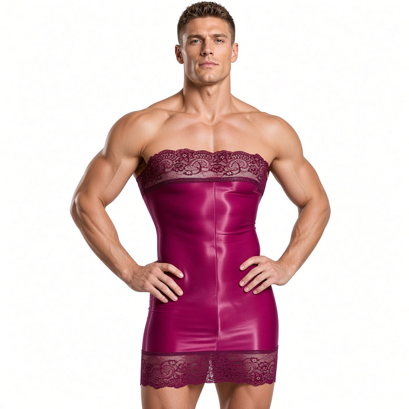 Kima 4 - Sheer Lace Bodysuit - Sarman Fashion - Wholesale Clothing Fashion Brand for Men from Canada