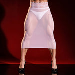 Kima - Men’s Sheer Lace-Waist Midi Skirt - Sarman Fashion - Wholesale Clothing Fashion Brand for Men from Canada