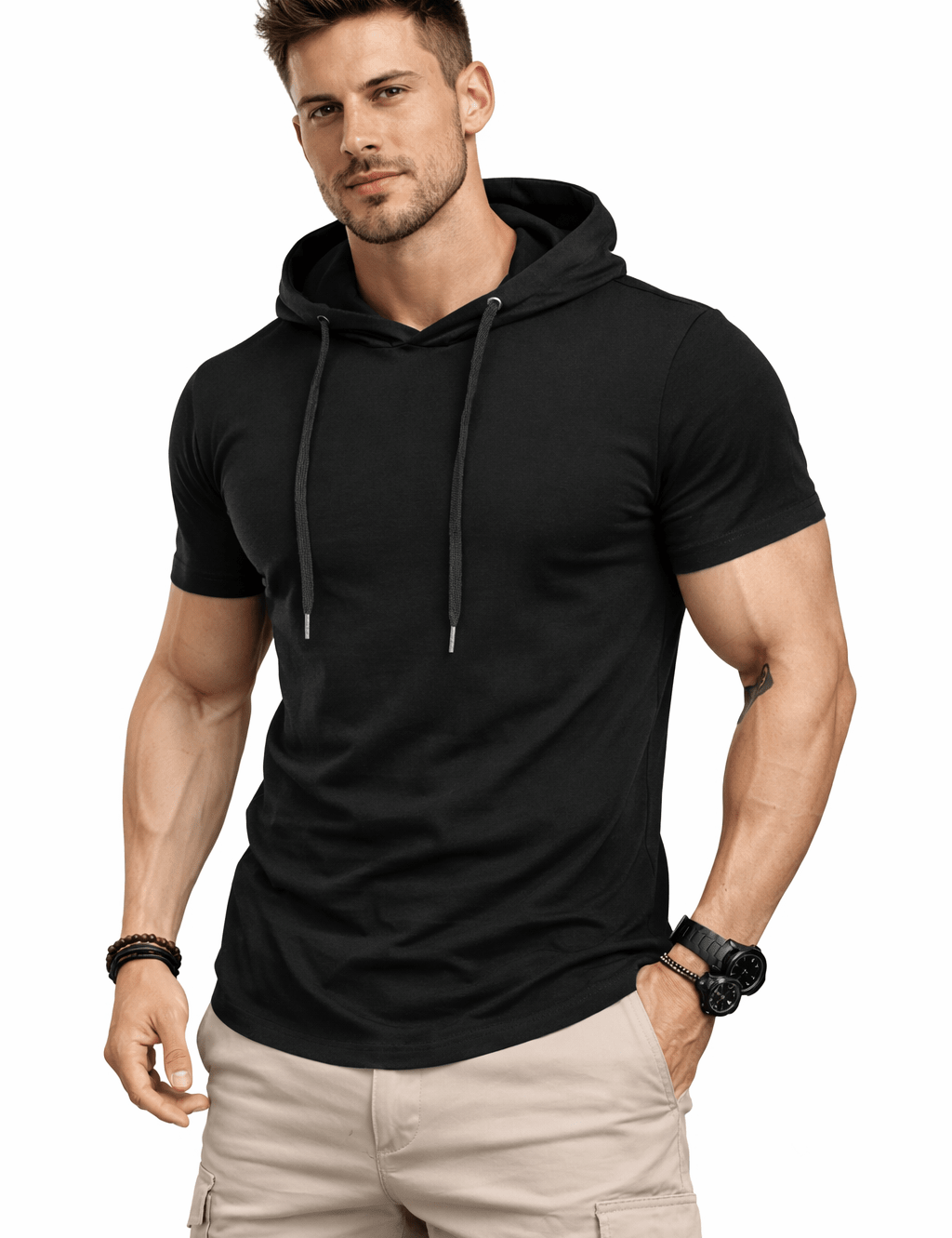 Kimono 2 - Hood T-shirt for Men - Sarman Fashion - Wholesale Clothing Fashion Brand for Men from Canada