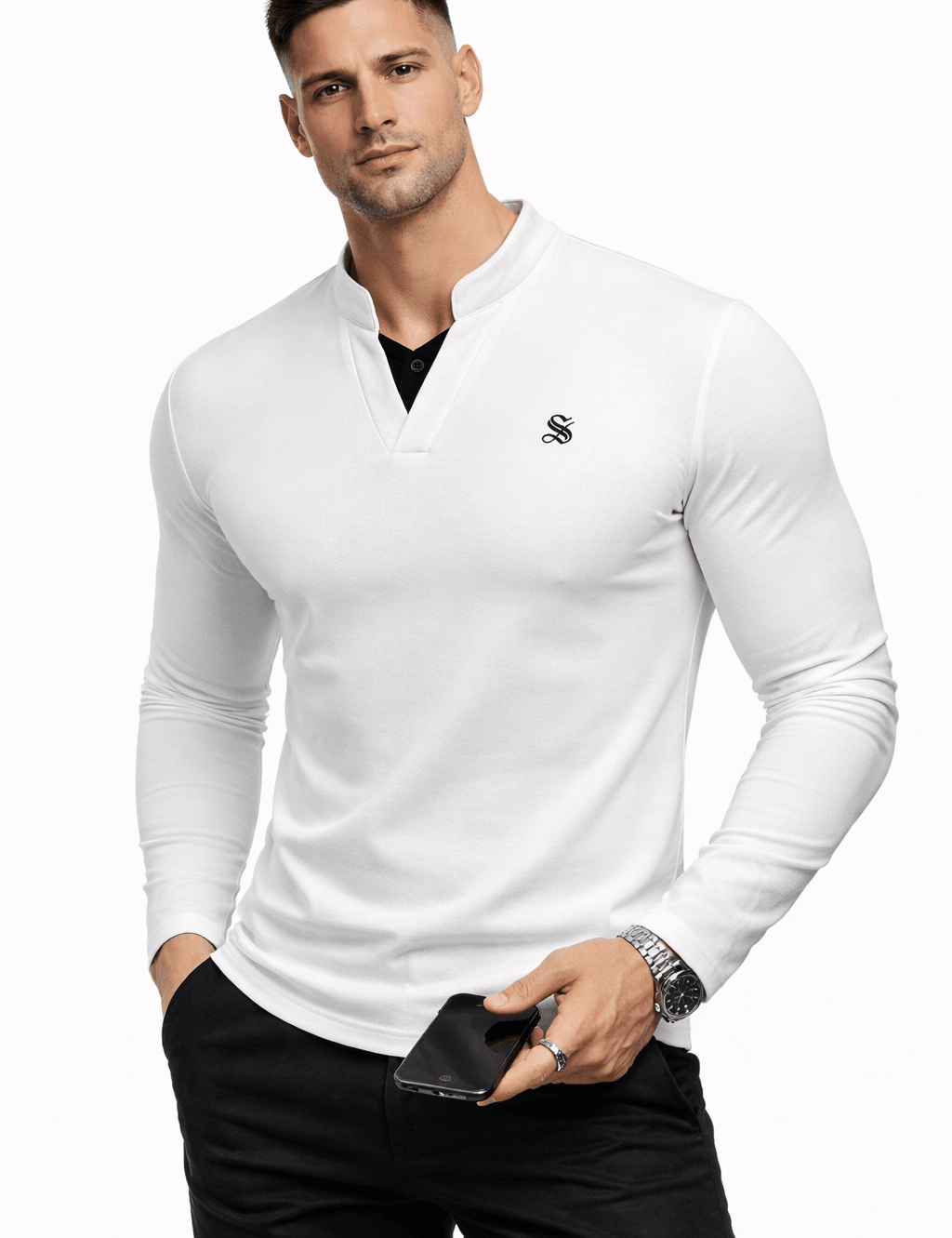 Kimoz - Long Sleeves Shirt for Men - Sarman Fashion - Wholesale Clothing Fashion Brand for Men from Canada