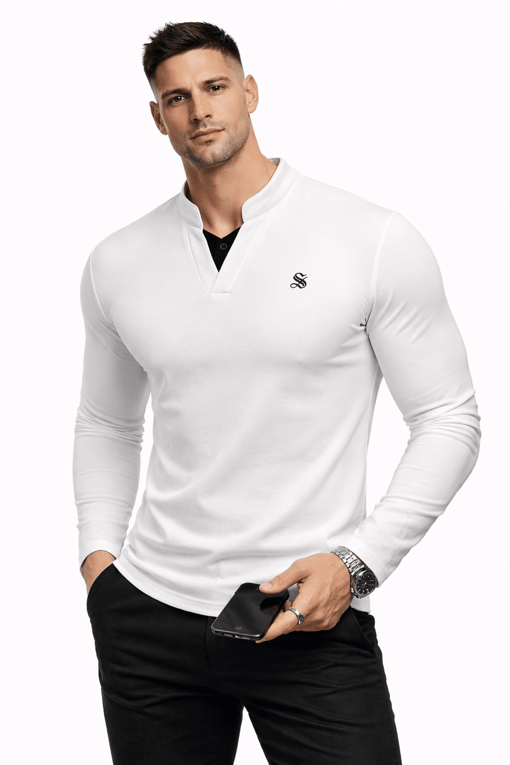 Kimoz - Long Sleeves Shirt for Men - Sarman Fashion - Wholesale Clothing Fashion Brand for Men from Canada