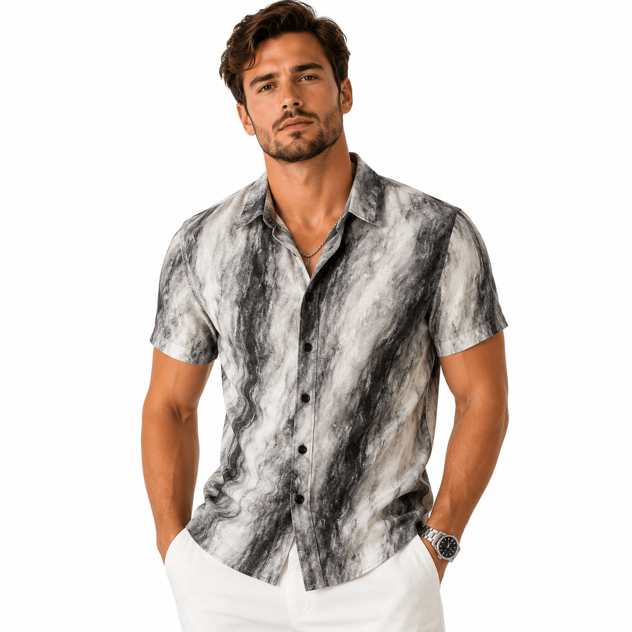 Kivano 4 - Short Sleeves Shirt for Men - Sarman Fashion - Wholesale Clothing Fashion Brand for Men from Canada