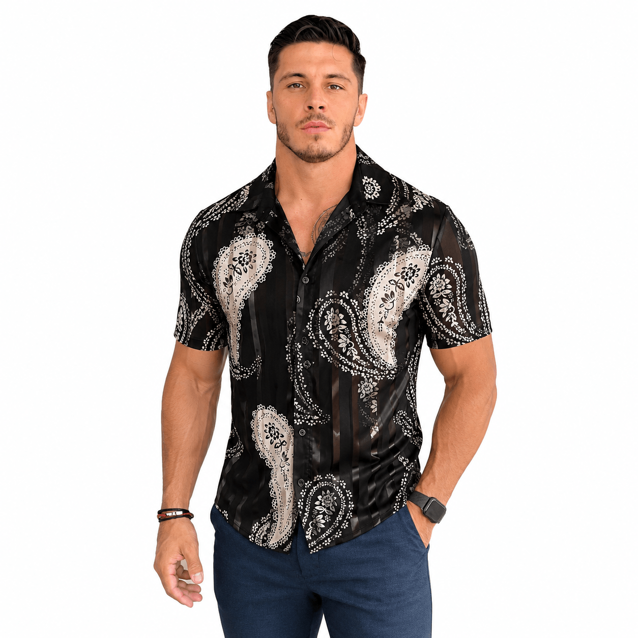 Kivano 8 - Short Sleeves Shirt for Men - Sarman Fashion - Wholesale Clothing Fashion Brand for Men from Canada