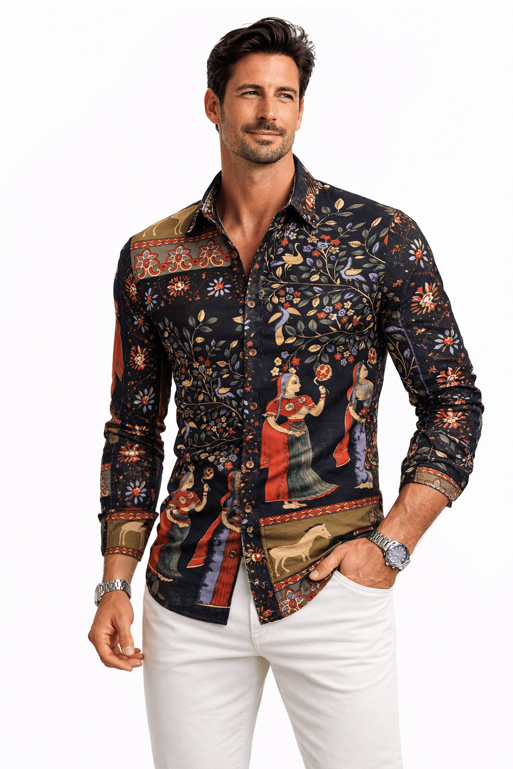 KKVK - Long Sleeves Shirt for Men - Sarman Fashion - Wholesale Clothing Fashion Brand for Men from Canada