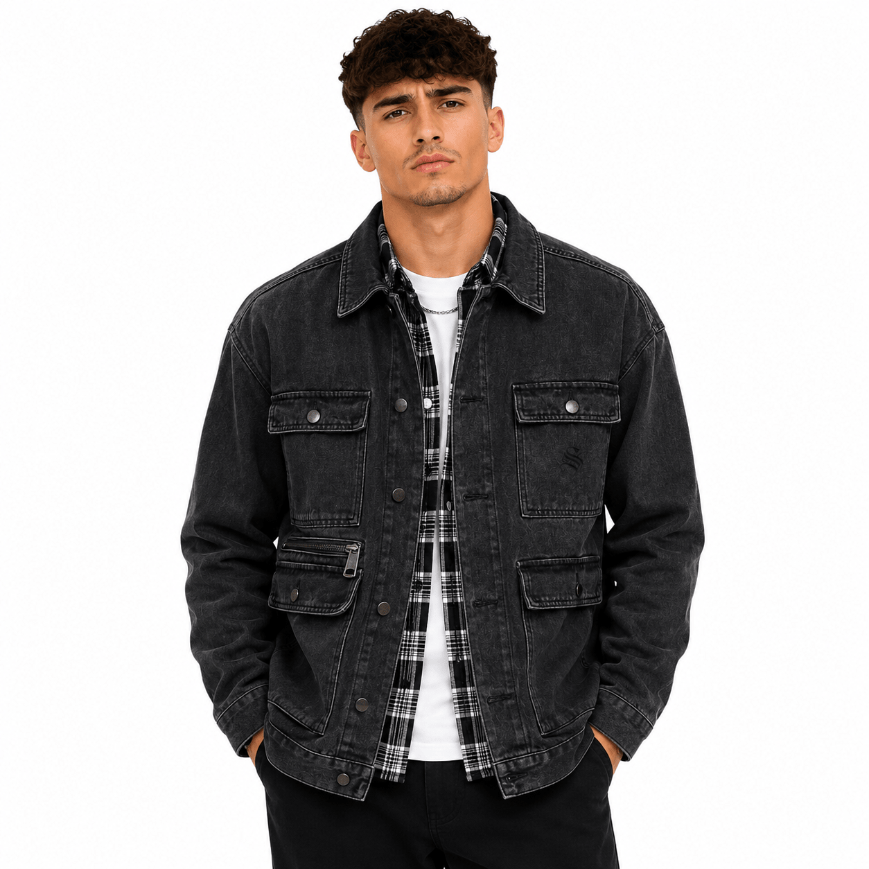 KLO 32 - Long Sleeve Jeans Jacket for Men - Sarman Fashion - Wholesale Clothing Fashion Brand for Men from Canada