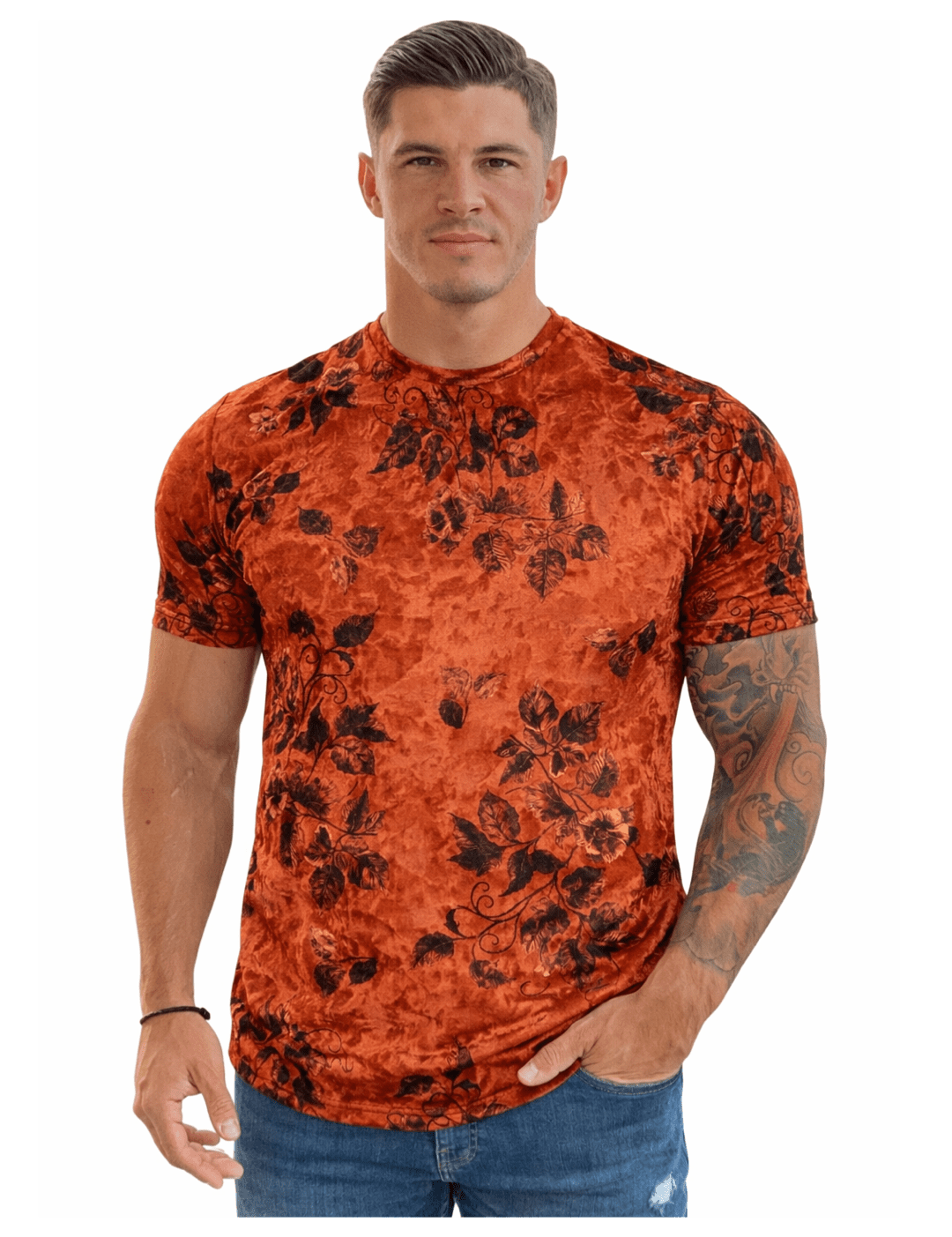 KoAzo 10 - Velvet T-shirt for Men - Sarman Fashion - Wholesale Clothing Fashion Brand for Men from Canada